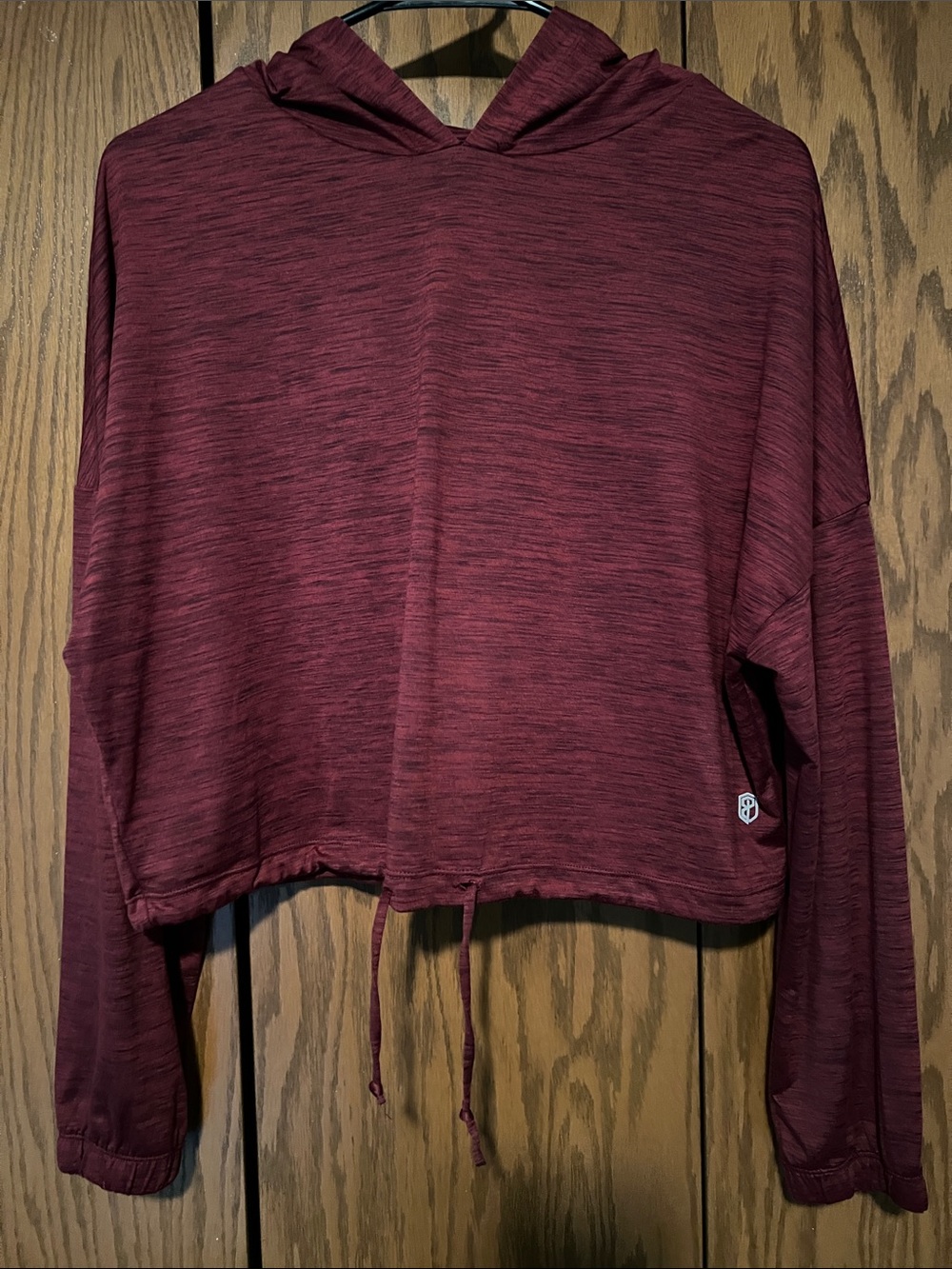 Born Primitive Heathered Wine Cropped Hoodie